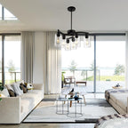 Adjustable Farmhouse Black Chandelier — 6-Light - View 4