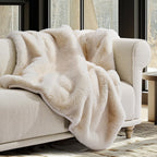 Velvet Luxe Beige Throw Pillow — 50"