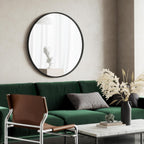 Round Modern Beige Wall Mirror — 37" - View 8