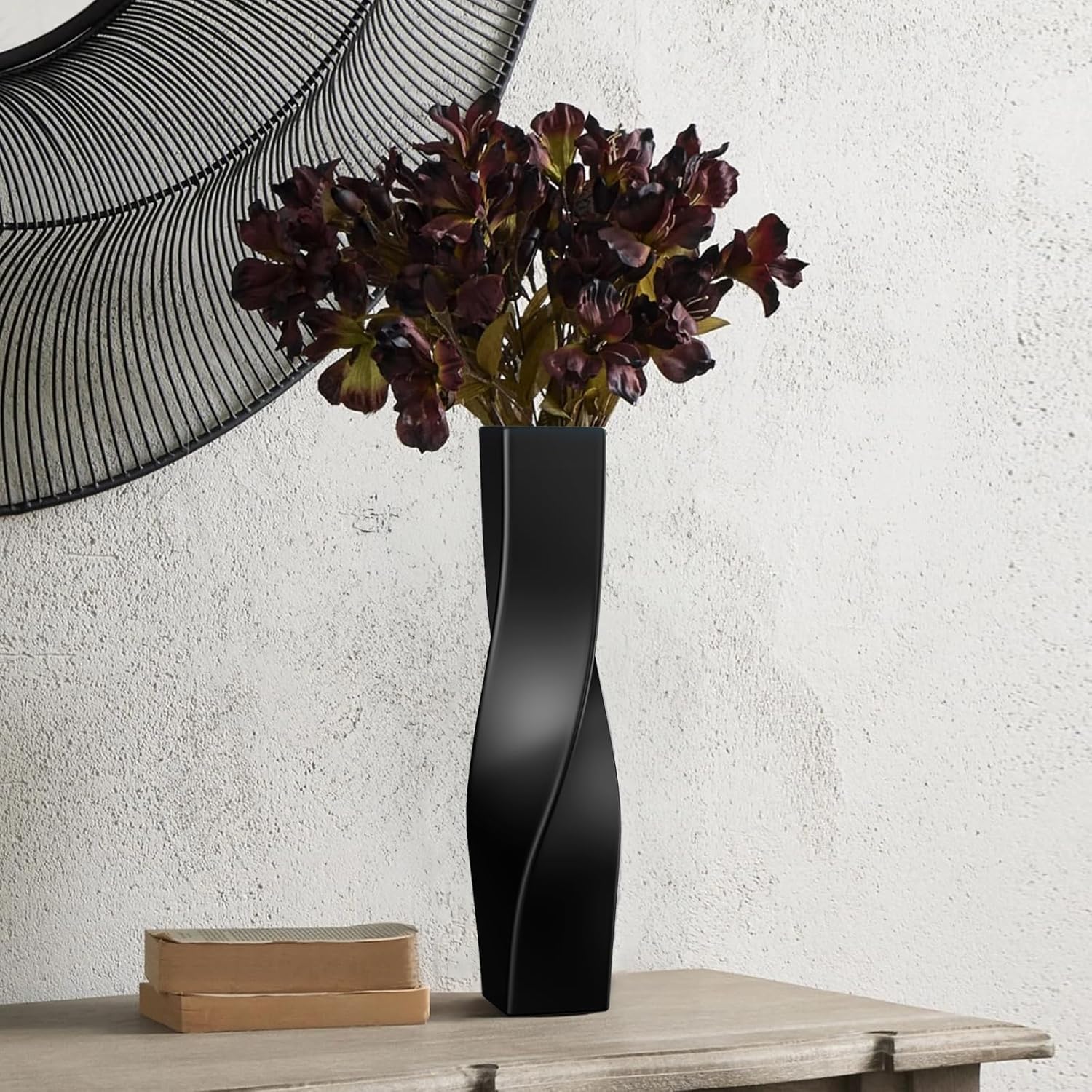 Modern Black Flower Vase — 16.34" - View 7