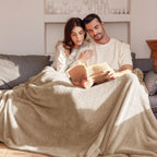 Velvet Luxe Beige Throw Pillow — 60" - View 3