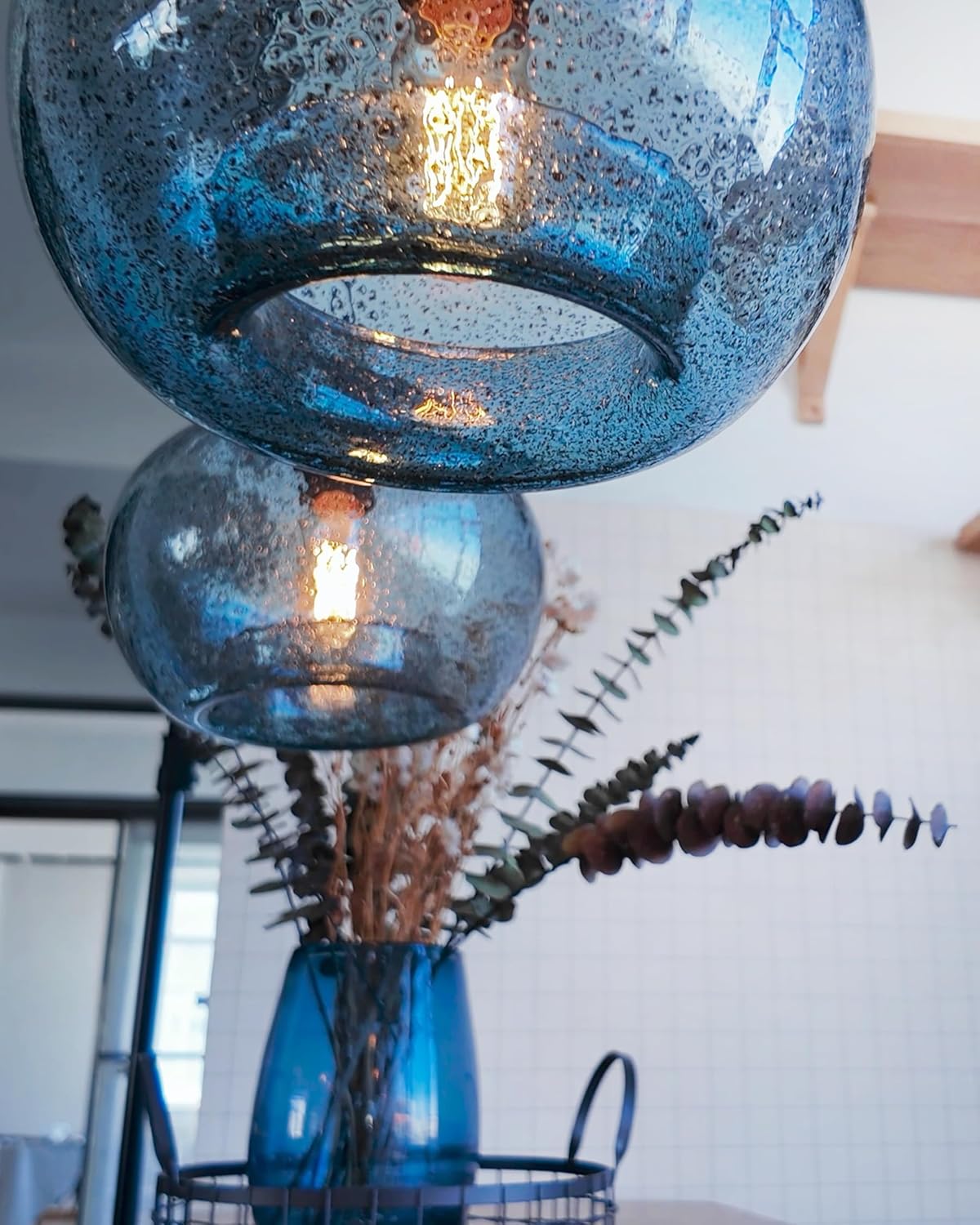 Farmhouse Blue Pendant Light — 7" - View 9