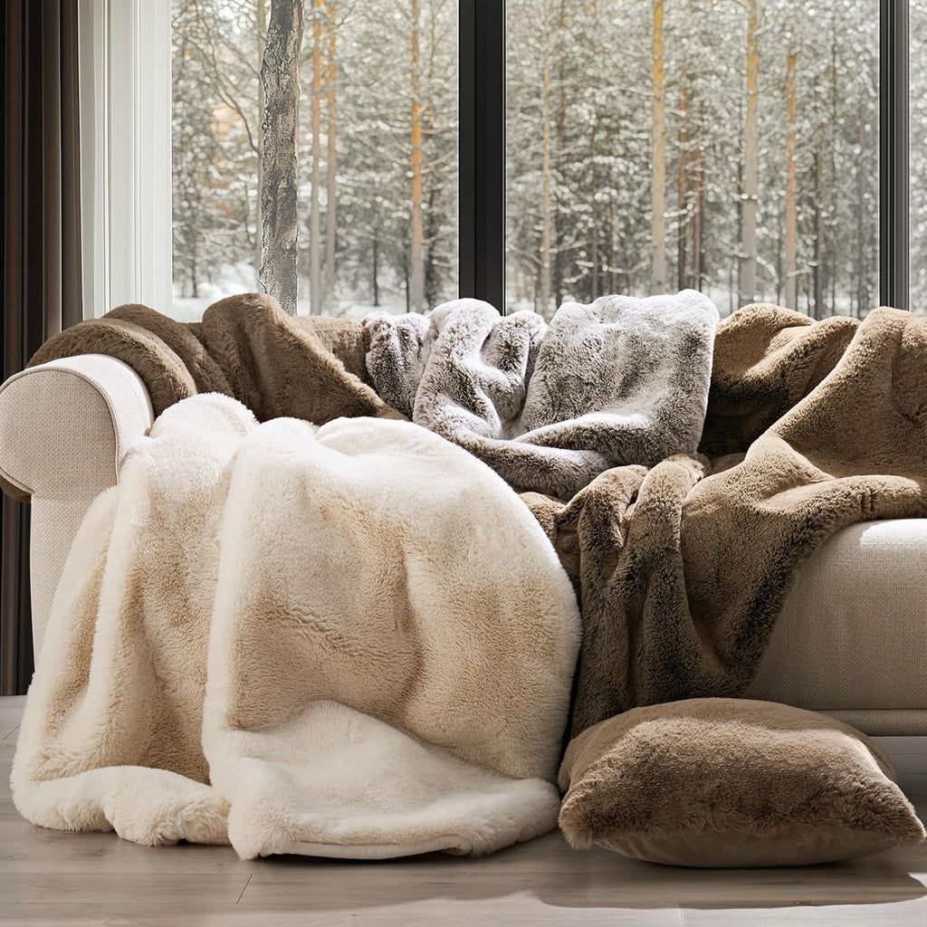 Velvet Luxe Beige Throw Pillow — 50" - View 5