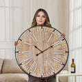Vintage Farmhouse Brown Wall Clock — 24" — Brown