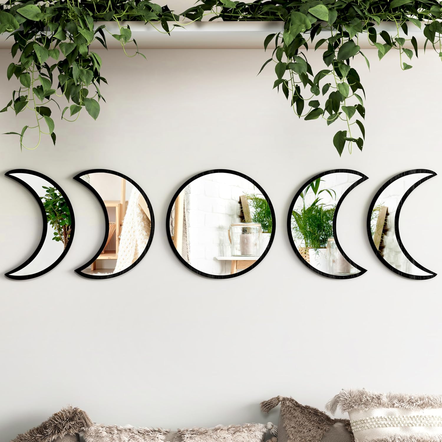Boho Black Wall Mirror — 10.4" — Black
