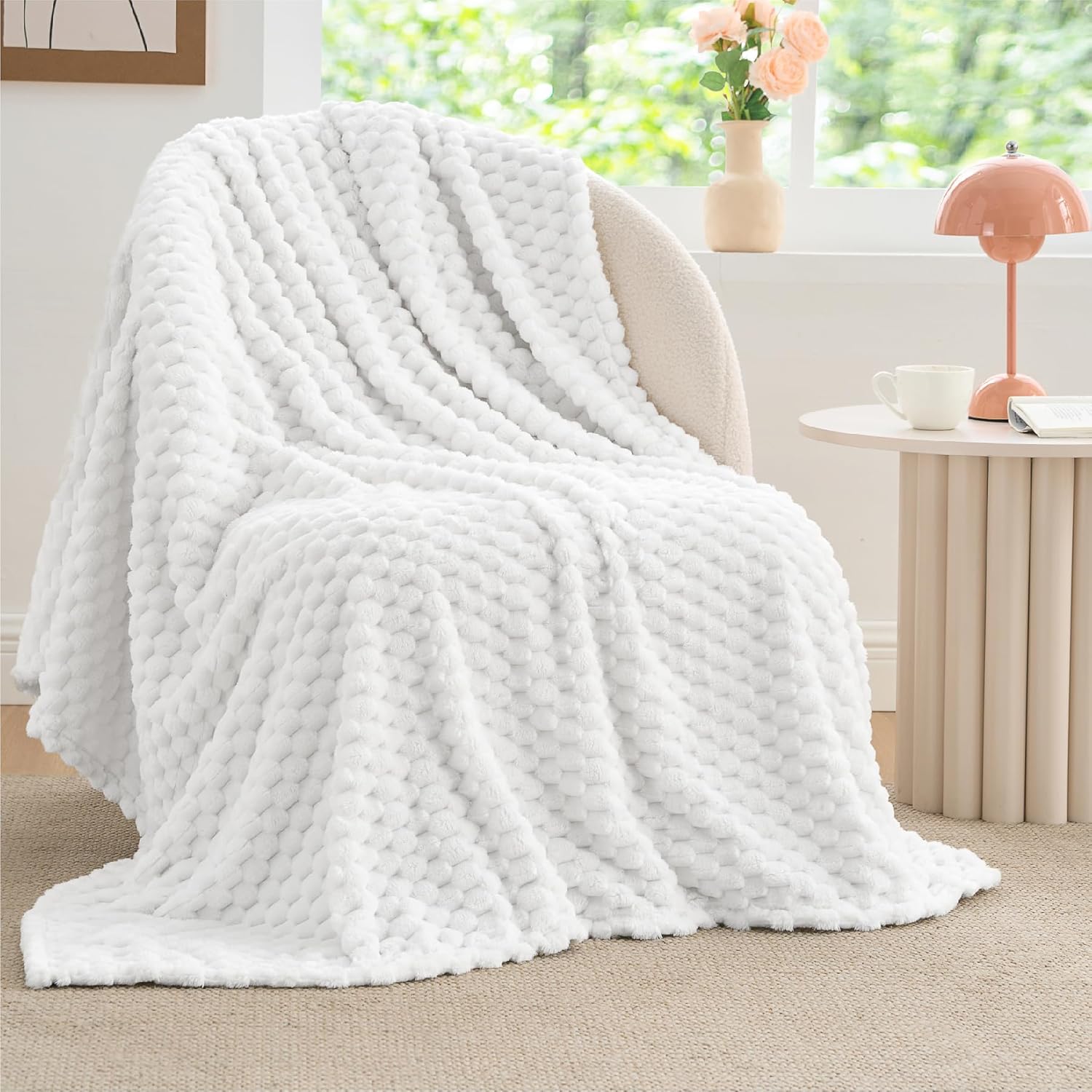 Black Throw Pillow — 50" — White