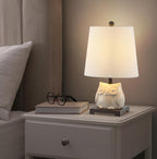 Linen Farmhouse Black Nightstand Lamp — 16" - View 6