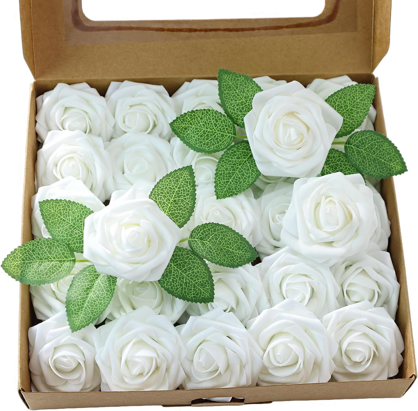 Beige Artificial Flowers — White