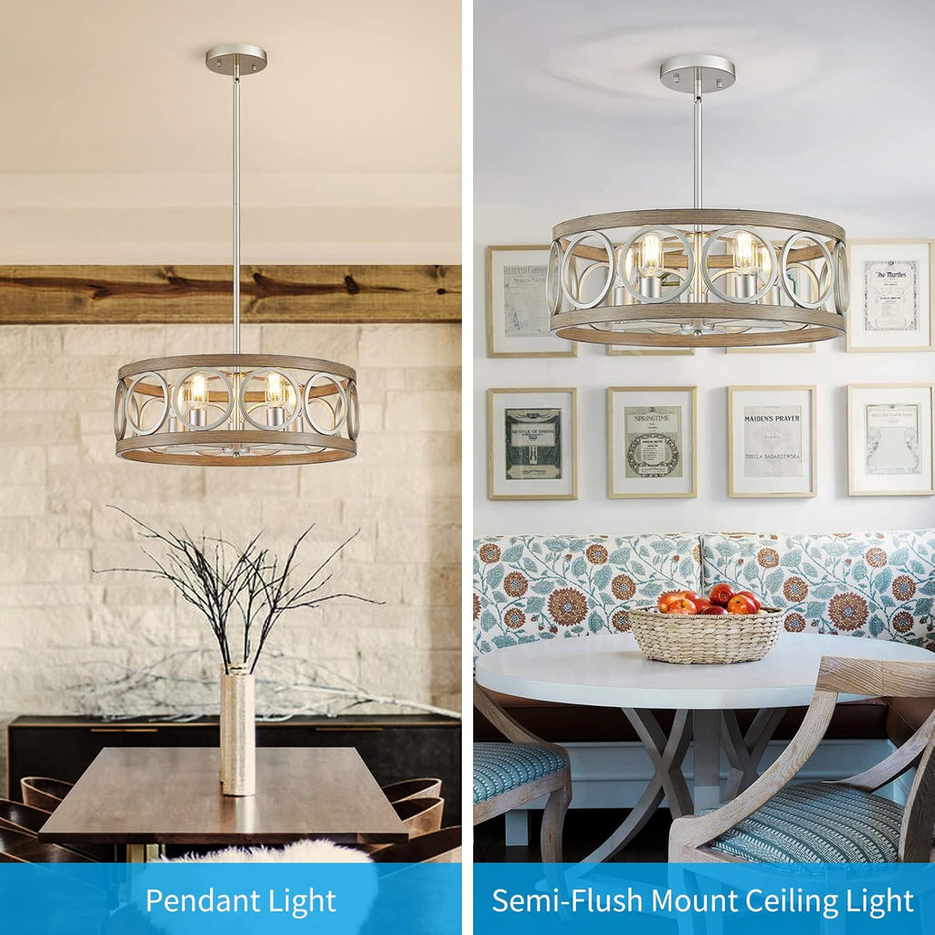 Round Farmhouse Black Chandelier — 5-Light - View 2