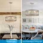 Round Farmhouse Black Chandelier — 5-Light - View 2