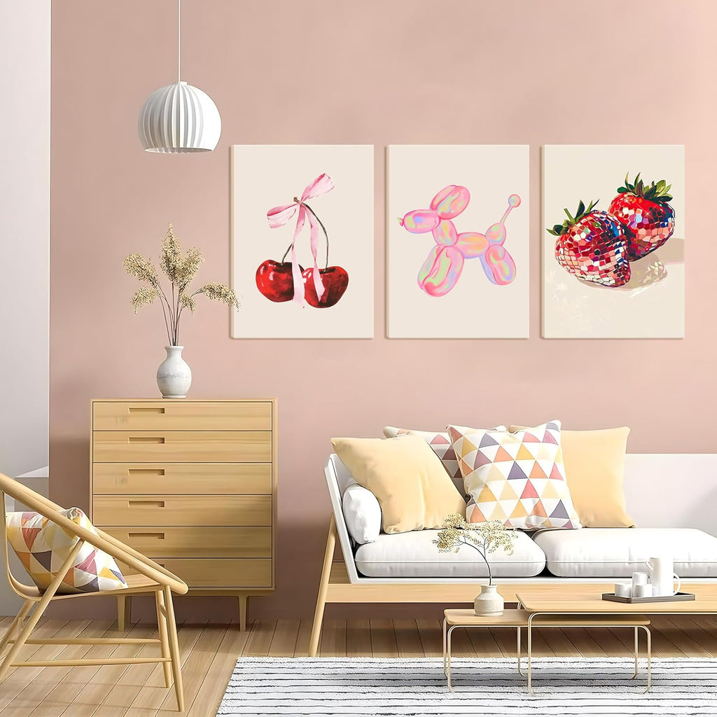 Framed Pink Canvas Wall Art — 16" - View 3