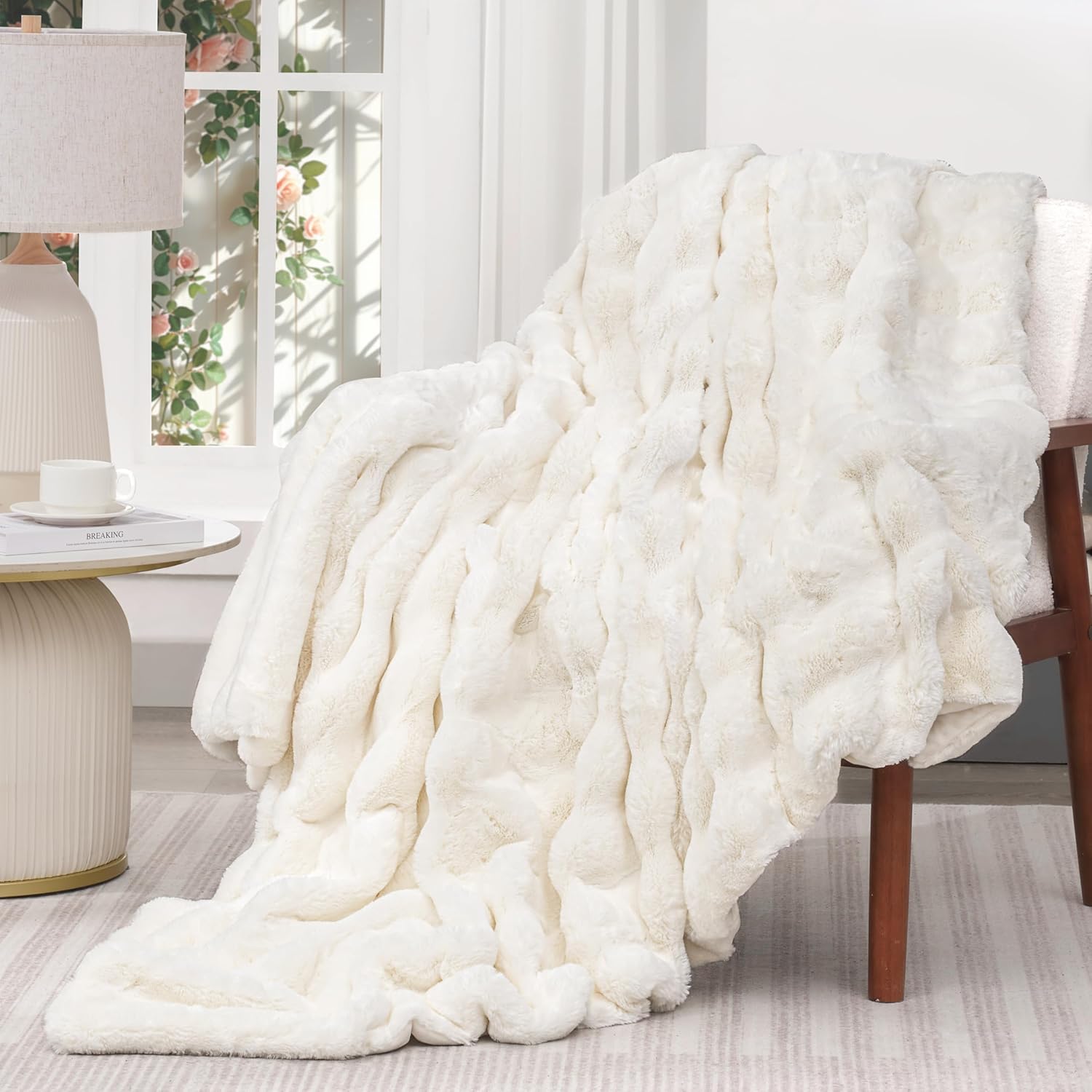 Luxe Beige Throw Pillow — 50" - View 2