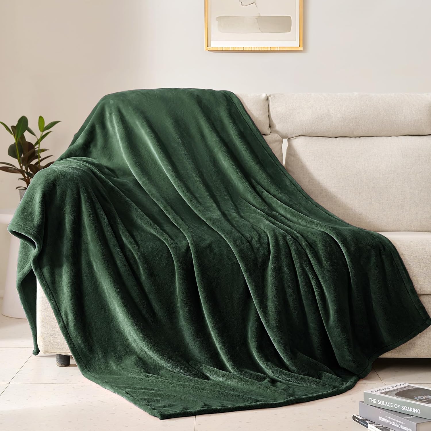 Luxe Blue Throw Pillow — 50" — Emerald Green