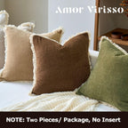 Boho Beige Throw Pillow Cover — 18" - View 5