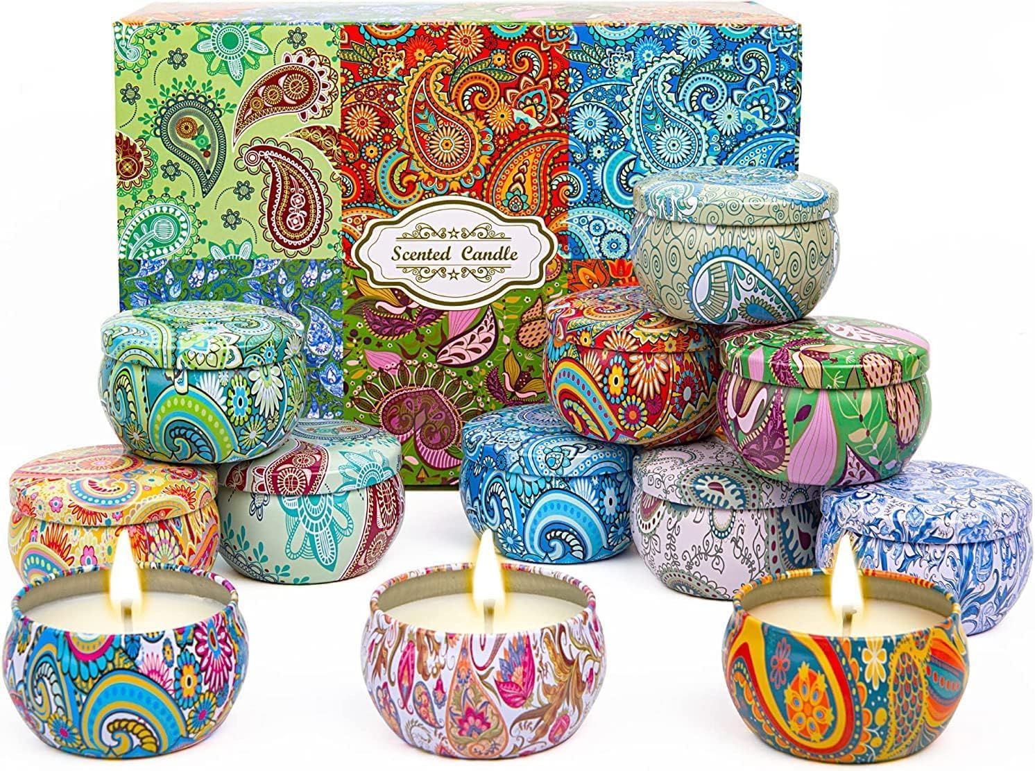 Soy Wax Wax Scented Candle — Multicolor