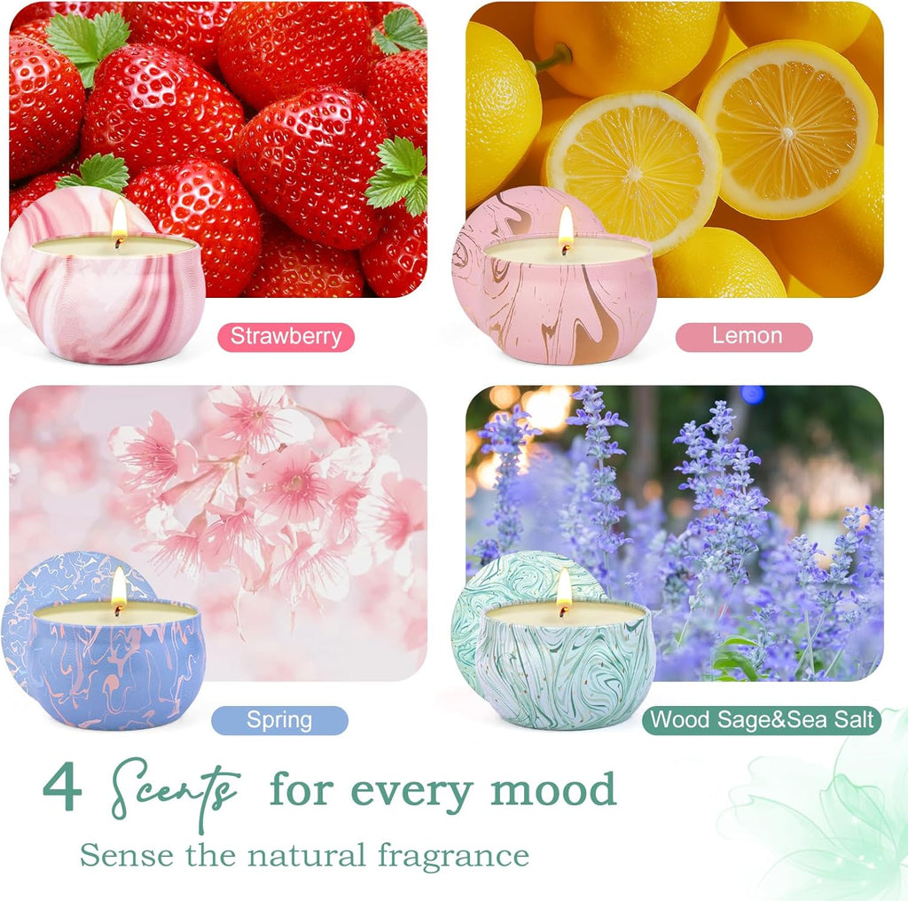 Soy Wax Metal Scented Candle — Set of 4 - View 2
