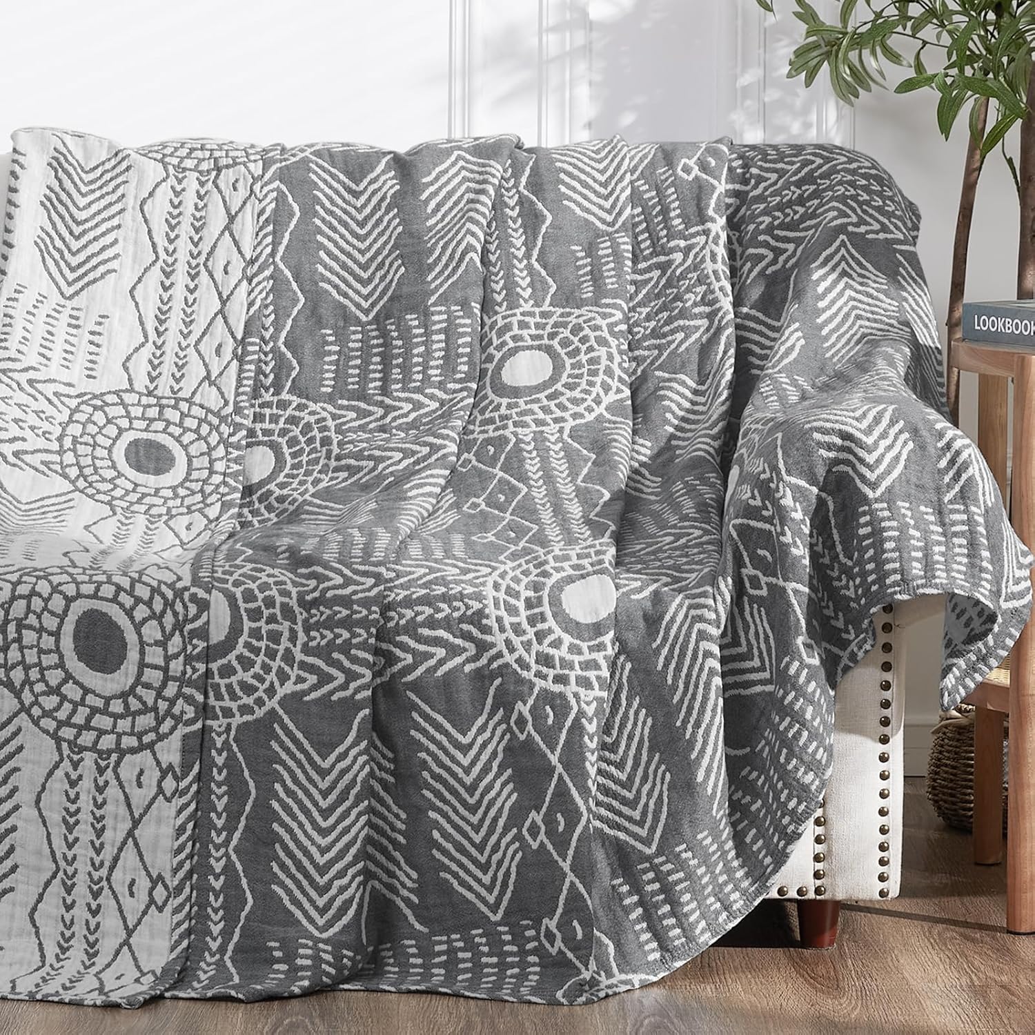 Boho Blue Throw Pillow — 50" — 60"x80"