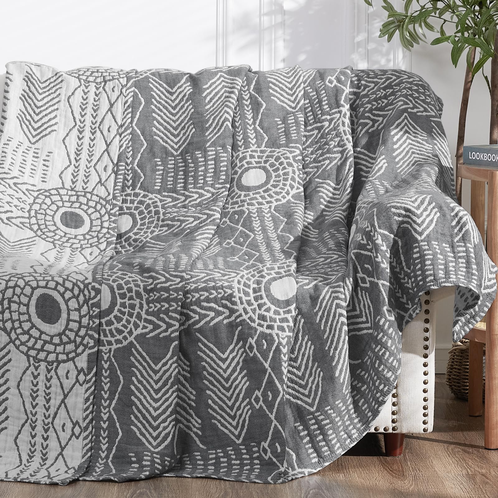 Boho Blue Throw Pillow — 50"