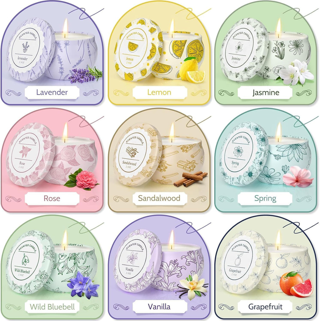 Metal Scented Candle — Set of 9 - View 3