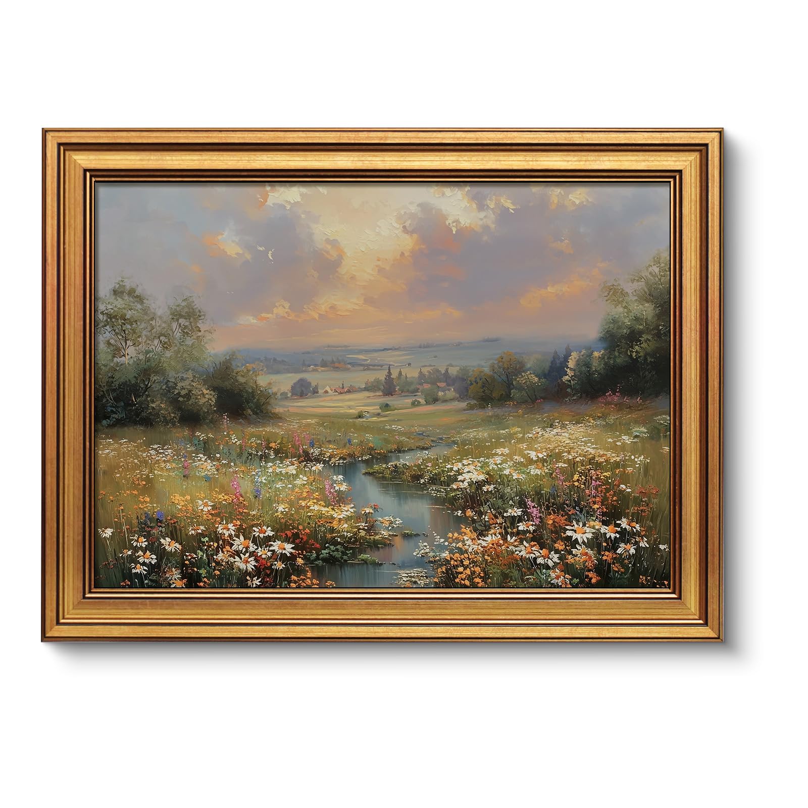 Framed Luxe Brown Canvas Wall Art — 16"