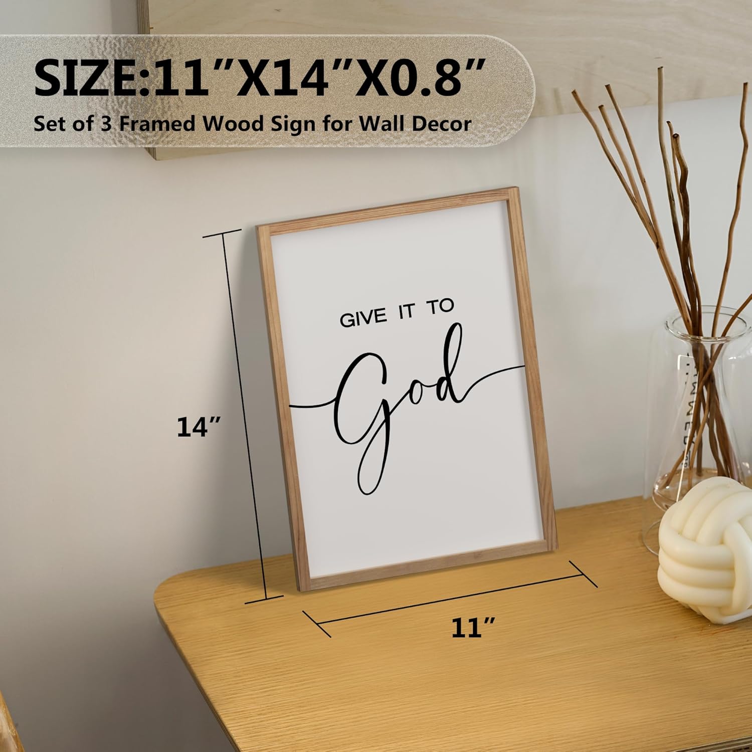 Framed Farmhouse Black Wall Decor — 11" - View 5
