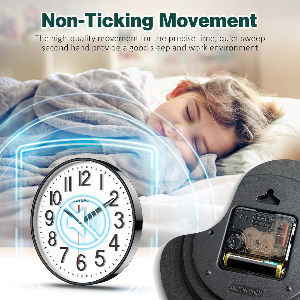 Battery Operated Wall Clock — 12" - View 4
