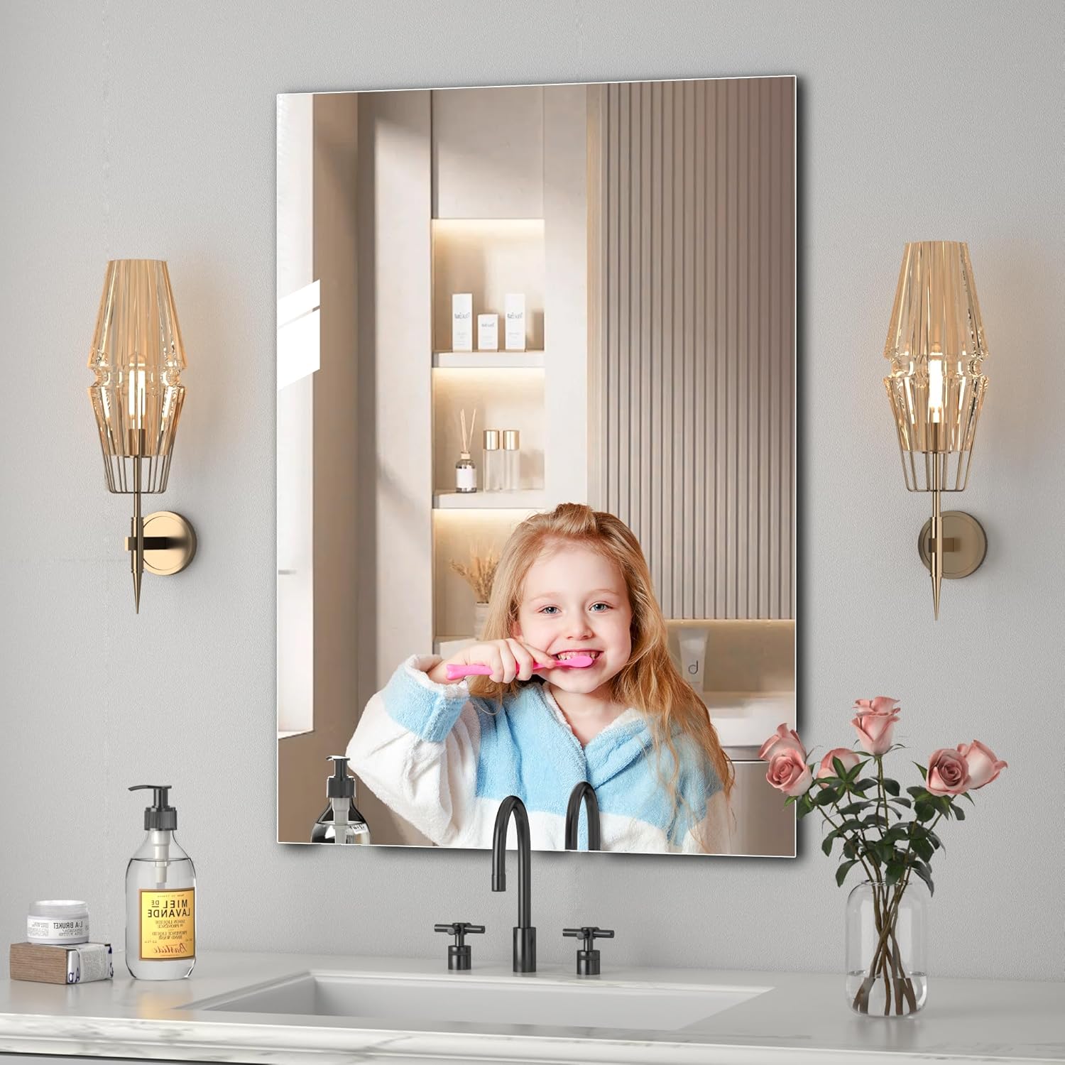 Black Vanity Mirror — 30" — Frameless