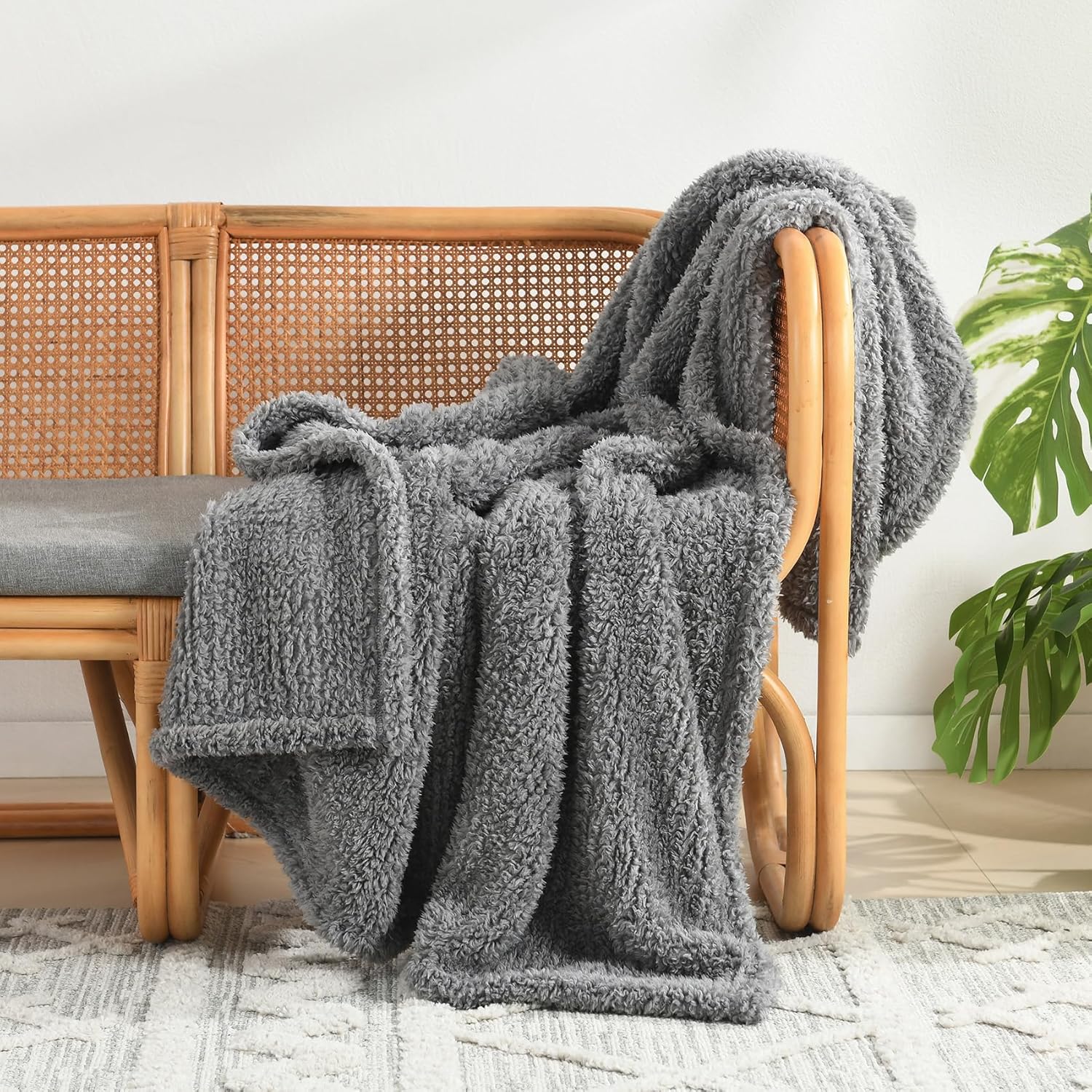 Boho Beige Throw Pillow — 50" — Grey