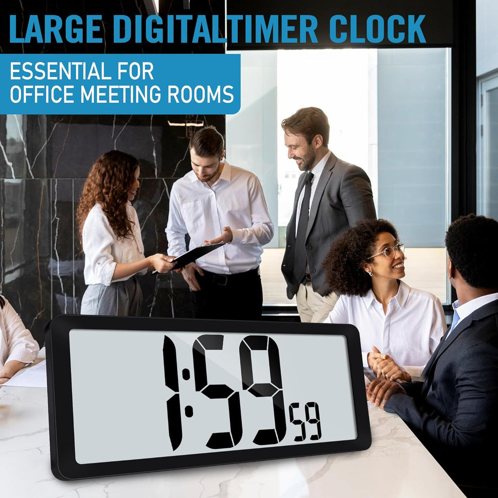 Rechargeable Mid-Century Black Wall Clock — 4.6" - View 9