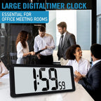 Rechargeable Mid-Century Black Wall Clock — 4.6" - View 9