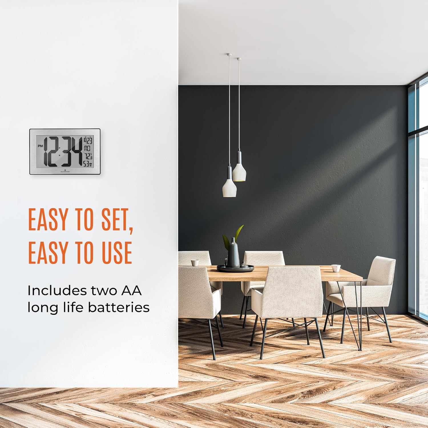Mid-Century Metal Wall Clock - View 6