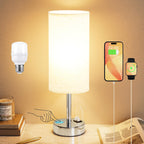 Dimmable Beige Bedside Lamp