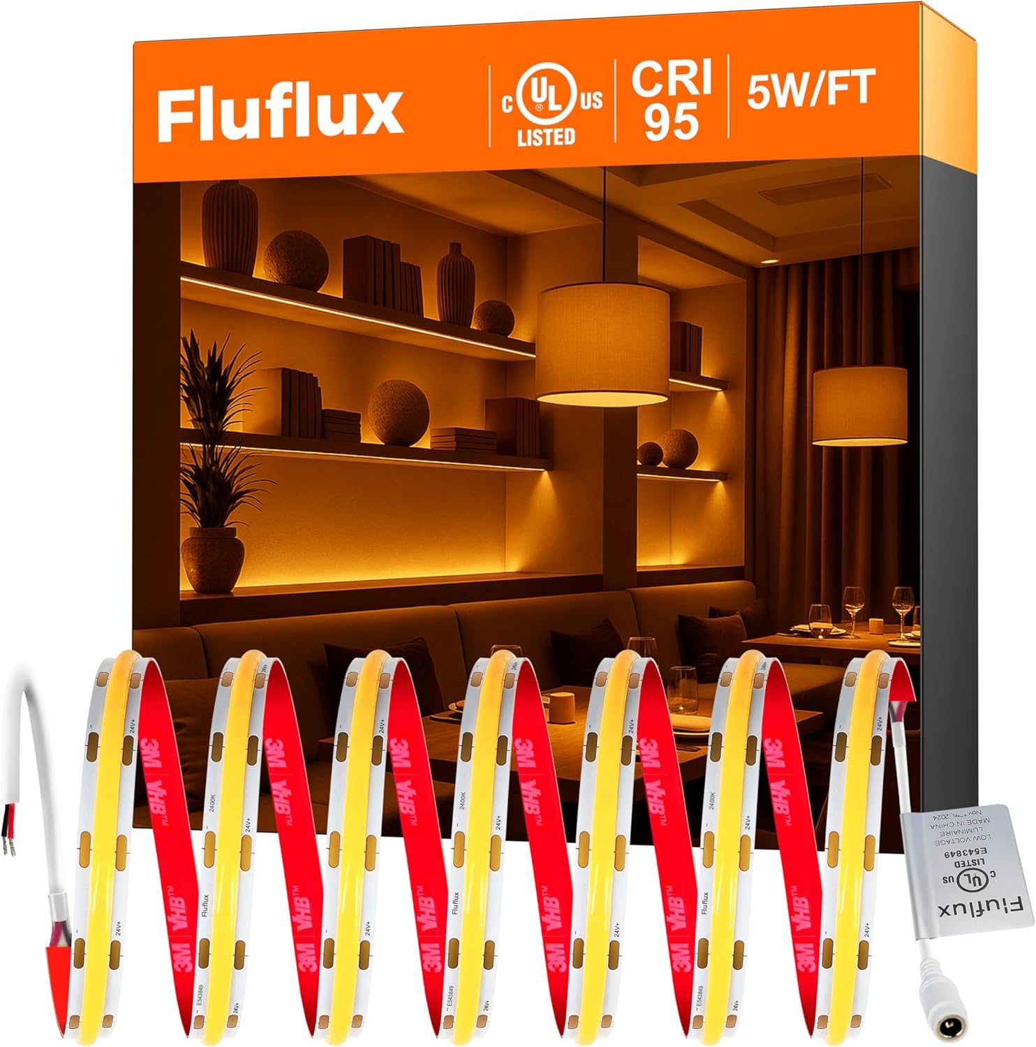 Dimmable Beige LED Strip Lights — Candlelight White 2400K