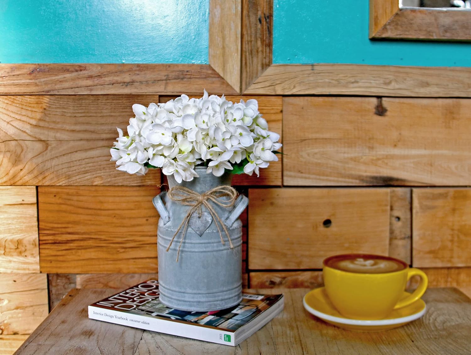 Vintage Farmhouse Metal Flower Vase — 7.2" - View 3