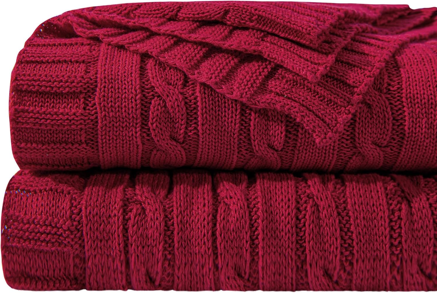 Knit Beige Throw Pillow — 51" — Throw(51"x67")