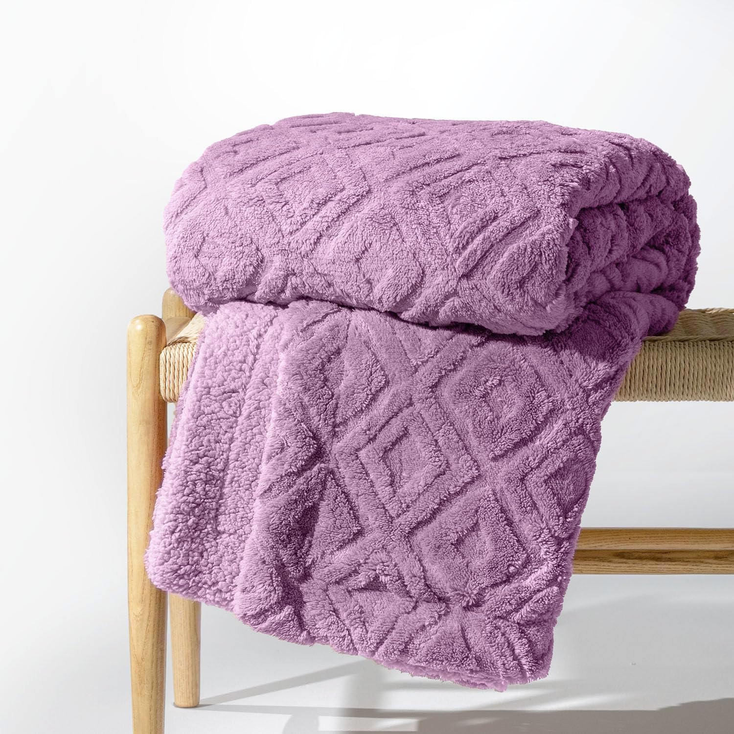 Boho Beige Throw Pillow — 50" — Mauve Purple