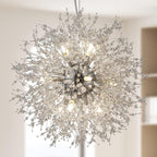 Luxe Metal Chandelier — 12-Light — Chrome - Dia21.6in