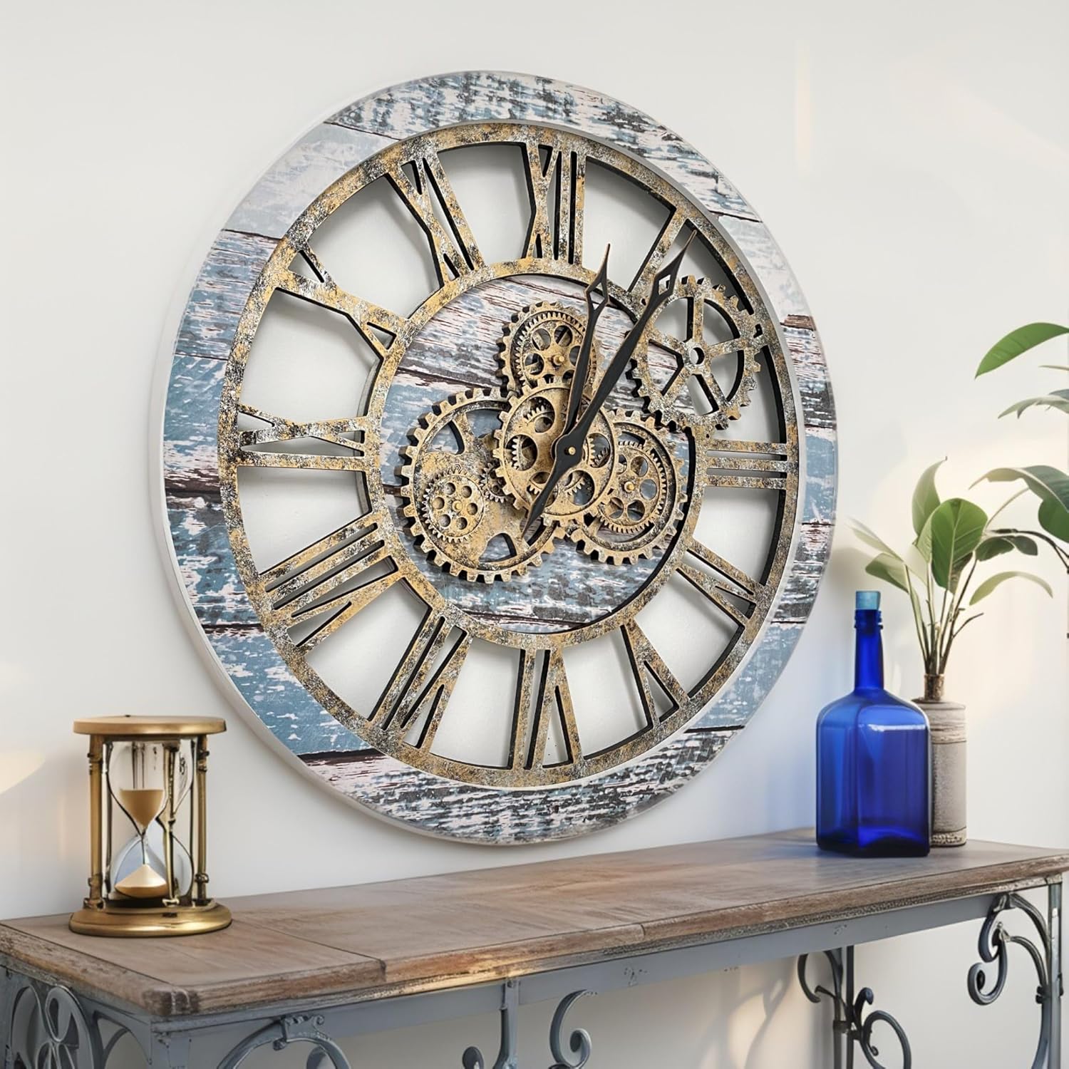 Oversized Farmhouse Metal Wall Clock — 24" - View 2