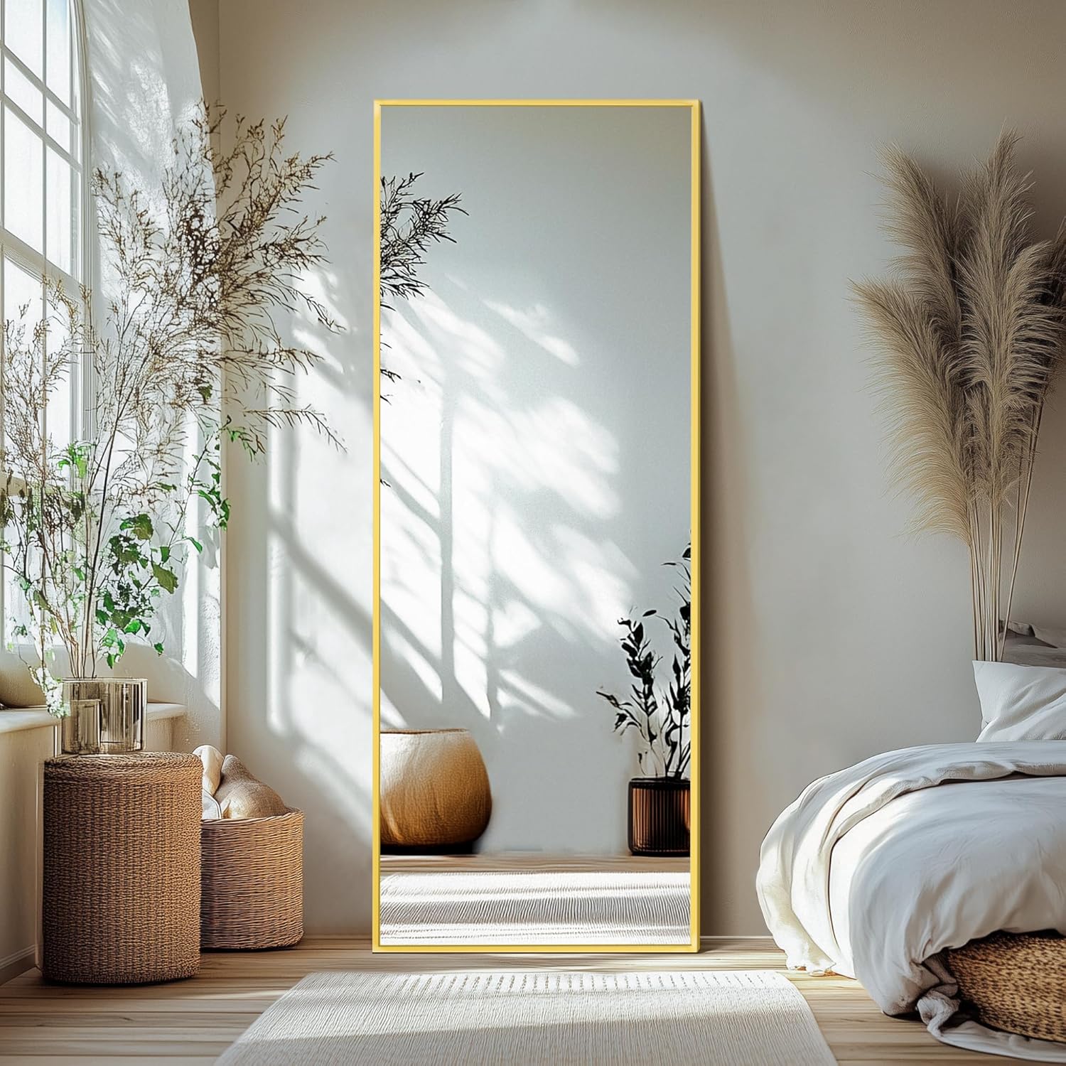 Black Wall Mirror — 50" — Gold