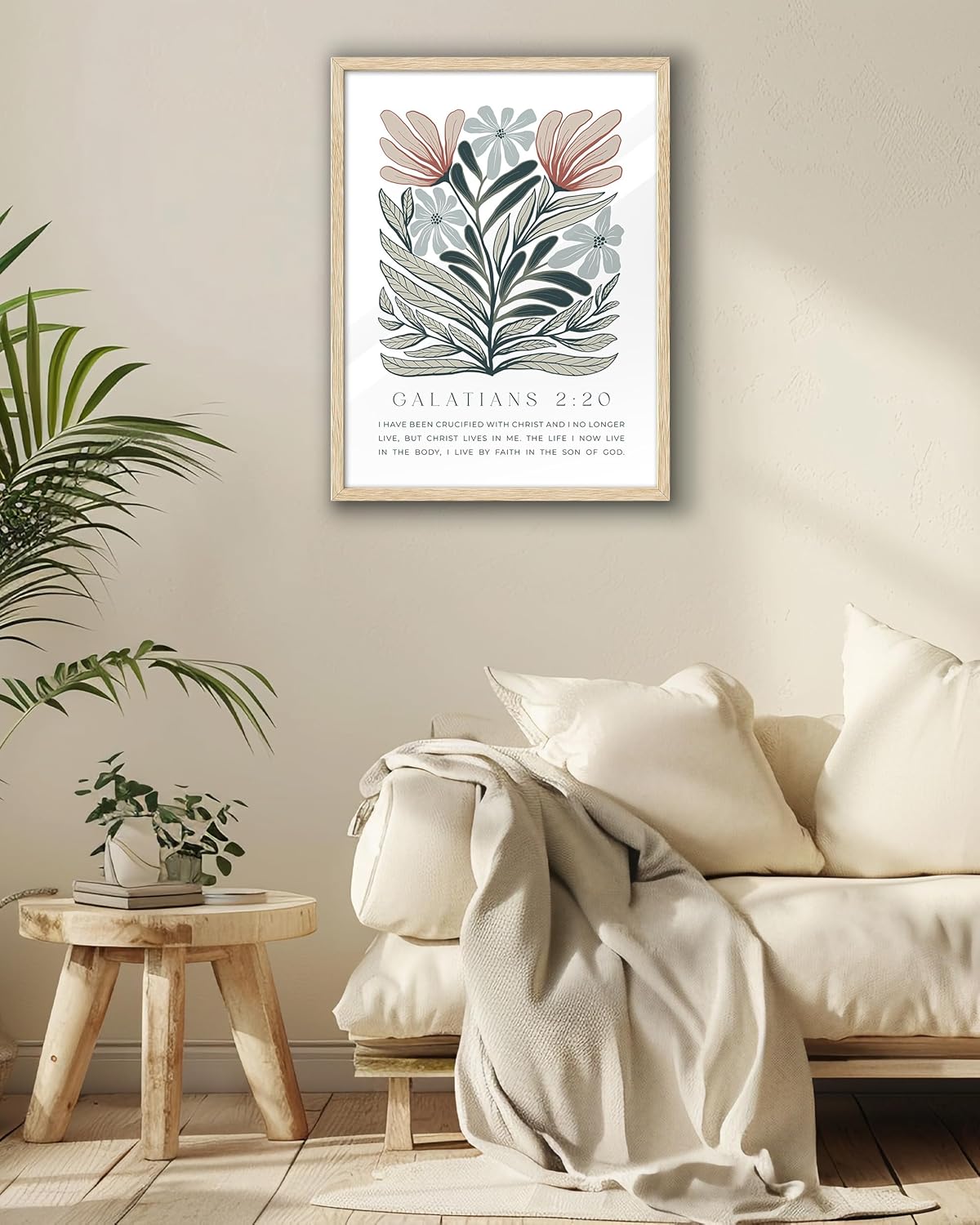 Framed Boho Blue Canvas Wall Art — 16" - View 4