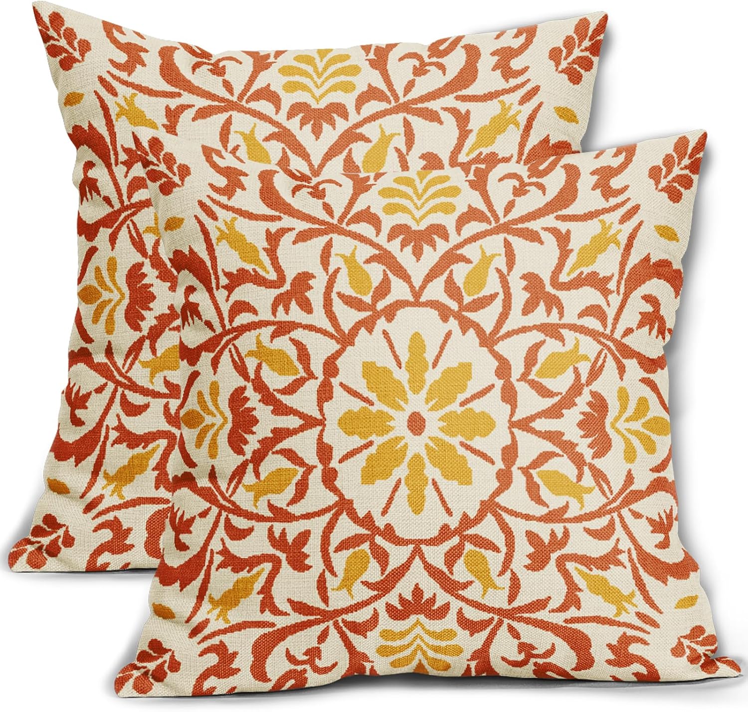 Linen Boho Black Pillow Cover — 18" — 20" x 20" (Pack of 2)