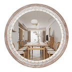 Boho Wood Round Mirror — 24"