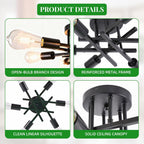 Farmhouse Black Chandelier — 6-Light - View 4