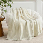 Knit Beige Throw Pillow — 50" - View 2