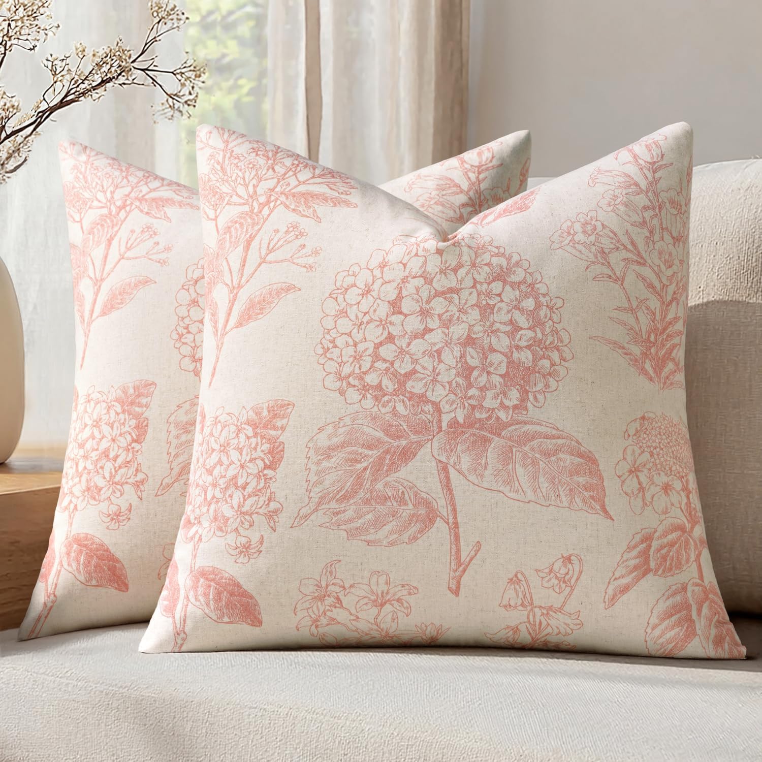 Vintage Boho Beige Pillow Cover — 20" — 20" x 20" (Pack of 2)