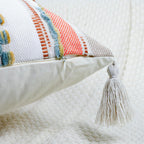 Chenille Boho Blue Throw Pillow Cover — 36" - View 4