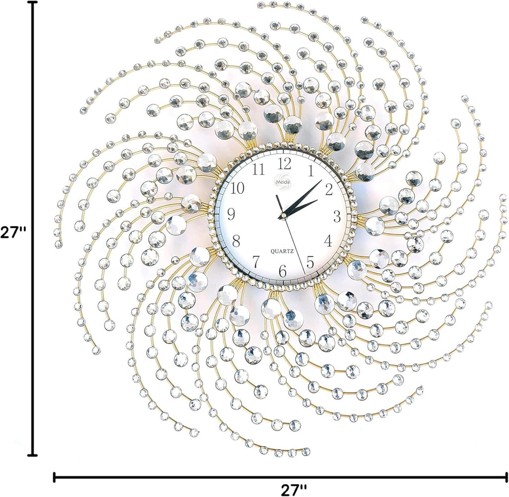 Battery Operated Luxe Glass Wall Clock - View 7