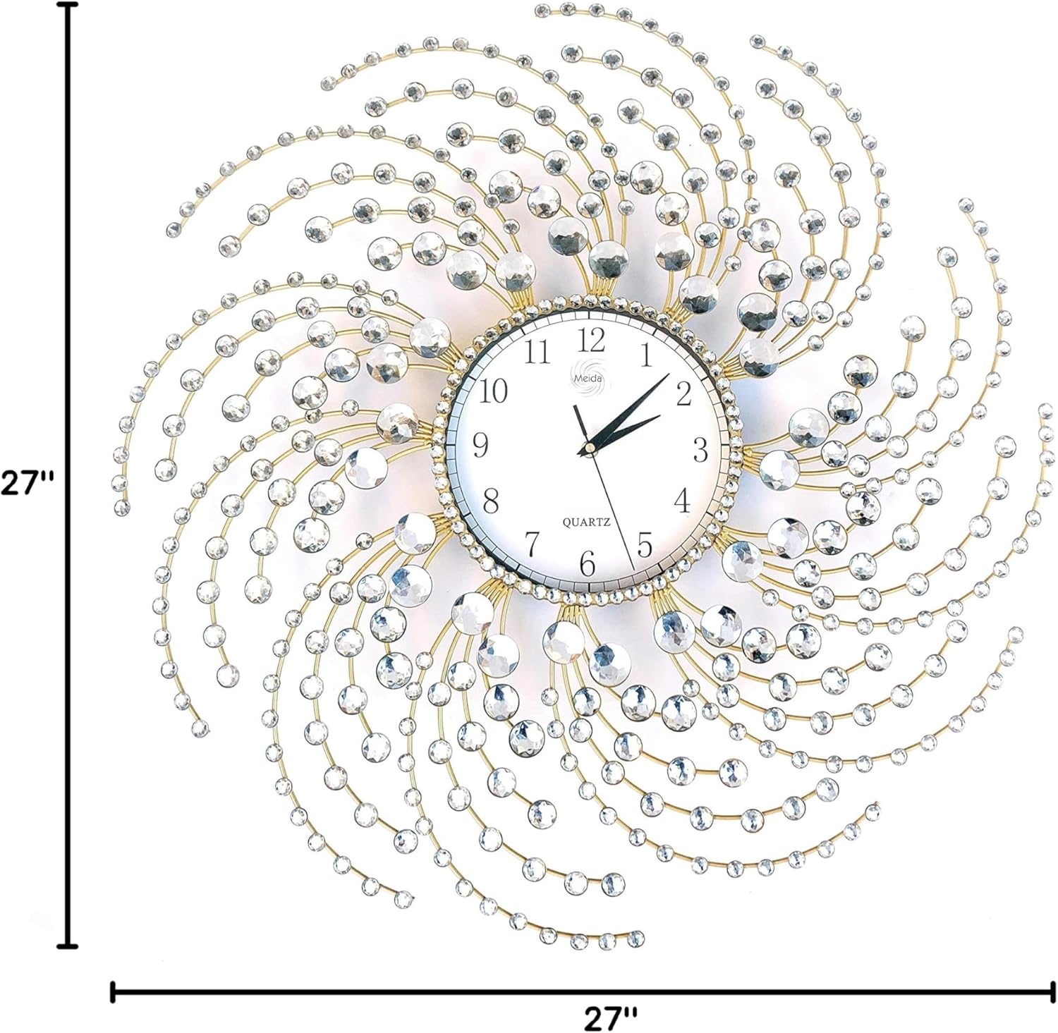 Battery Operated Luxe Glass Wall Clock - View 7