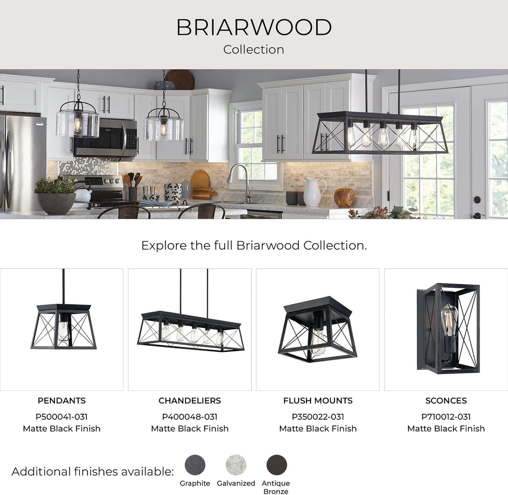 Farmhouse Black Chandelier — 5-Light - View 11