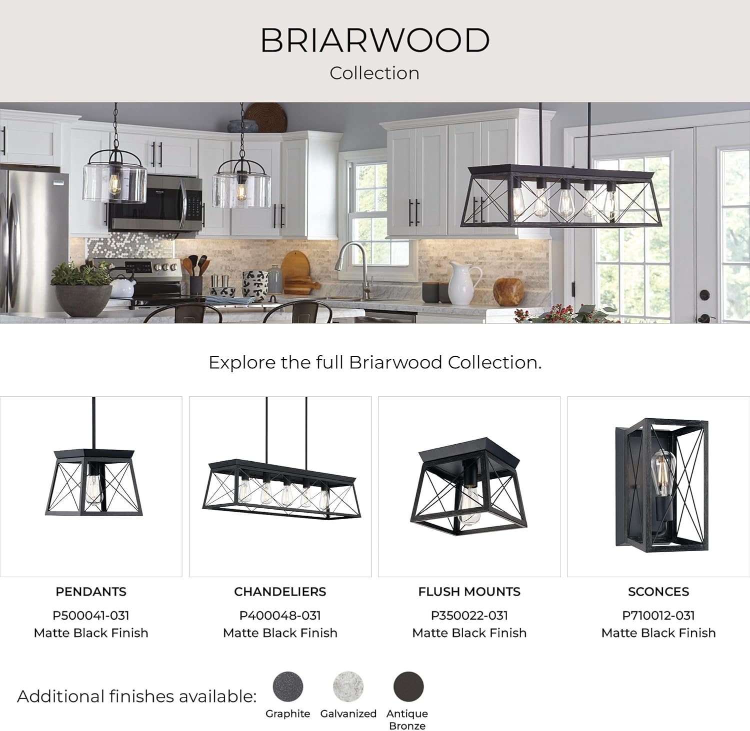 Farmhouse Black Chandelier — 5-Light - View 11